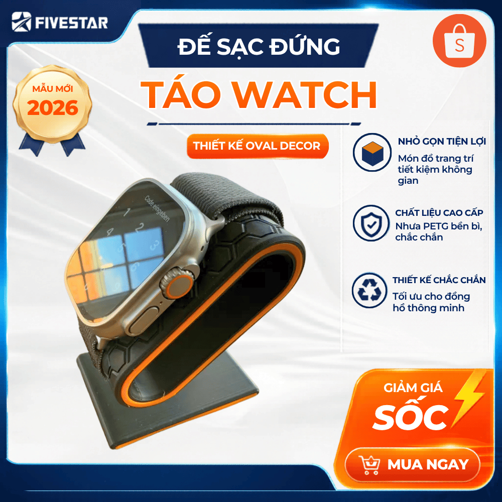 Giá Đỡ Kiêm Đế Sạc Đồng Hồ Thông Minh App Watch Thiết Kế Oval
