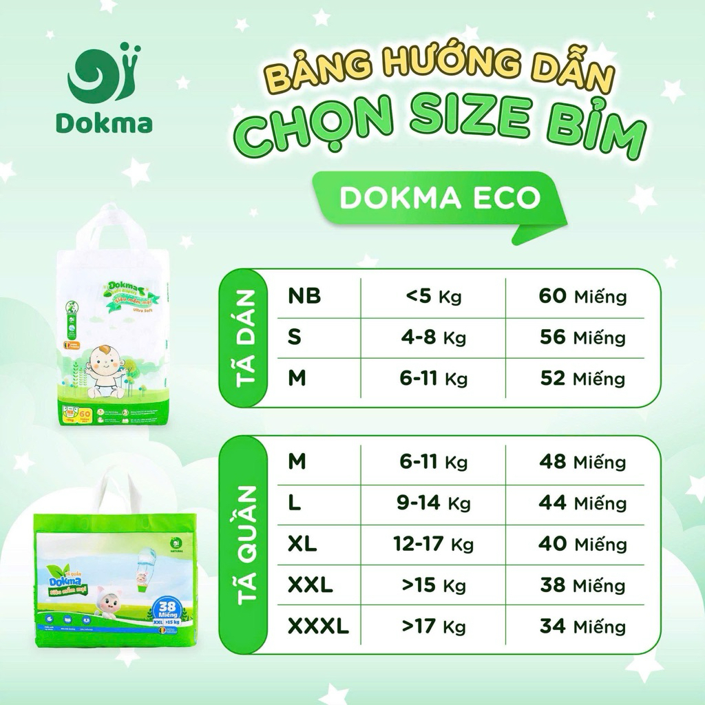 Bỉm Dokma Eco/ Bỉm dán/ Bỉm quần