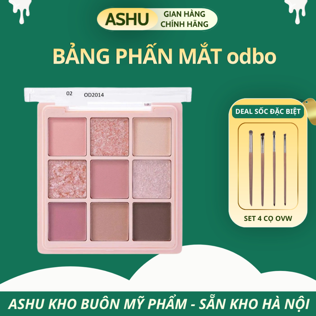 [ODBO] Bảng Phấn Mắt Odbo 9 Ô Shadow & Me Vỏ Hồng Palette Odbo 6,5G (OD2014)