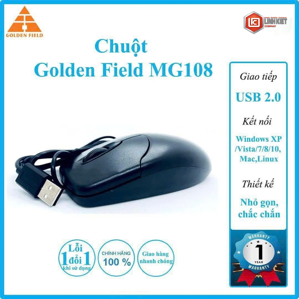 CHUỘT MÁY TÍNH VĂN PHÒNG CÓ DÂY GOLDEN FIELD MG108