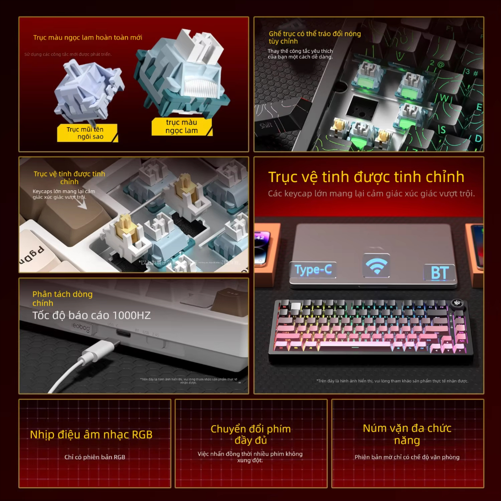 {HỎA TỐC} Bàn Phím Cơ LEOBOG Hi75C Pro - Khung Nhôm, 3 Mode Kết Nối, Mạch Xuôi, Có Núm Xoay | BigBuy360 - bigbuy360.vn