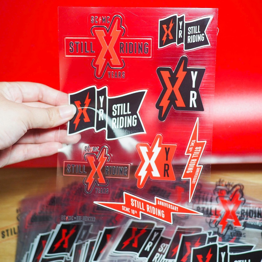 Sticker SCMC 10th Anniversary Still Riding X Years - DTF/PP Chống Nước