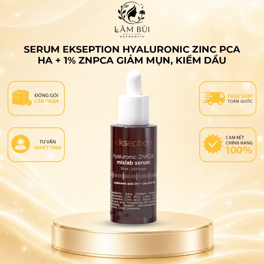 [Hàng CTY] Serum Ekseption Hyaluronic Zinc PCA, HA + 1% ZnPCA giảm mụn, kiềm dầu