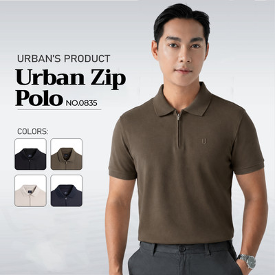 Áo polo nam URBAN vải COTTON dệt kim cao cấp thoáng khí phom regular sang trọng thanh lịch NO.0835