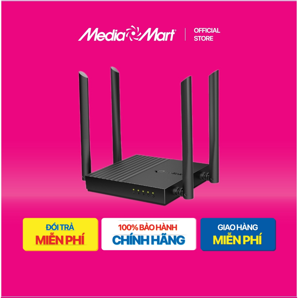 [ Mediamart Mall ] Bộ phát Wifi TPLink chuẩn AC1200 Archer C64 Giga BH chính hãng,Ship 0đ