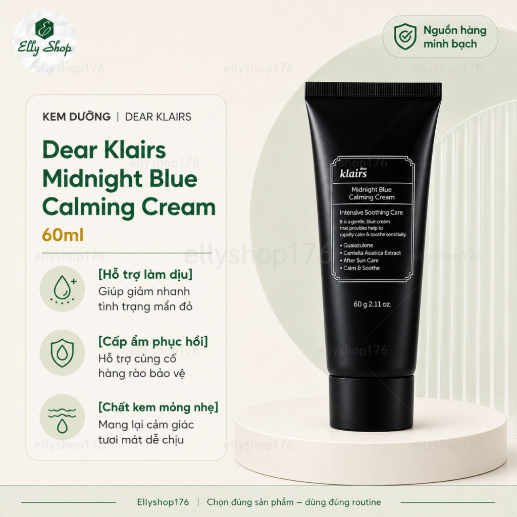 Kem Dưỡng Klairs Midnight Blue Calming Cream - Ellyshop176
