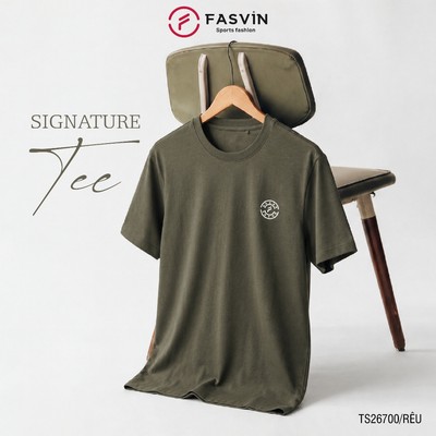 Áo Phông Nam COTTON FASVIN Vải Mềm Mát Co Giãn Hàng Nhà Máy TS26700.HN