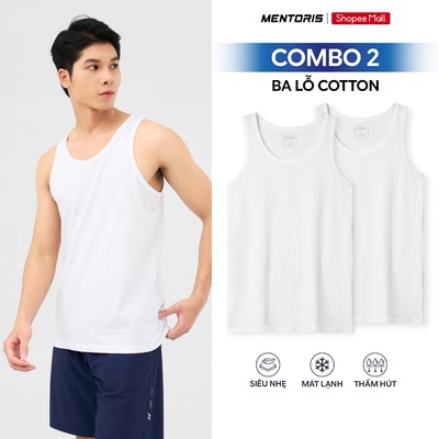 COMBO 2 Áo Lót Trong Nam MENTORIS Vải COTTON Thoáng Khí, Form Reguler Fit, Phối Áo Sơ Mi CB2.MIAL25A001
