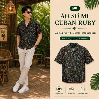 Áo sơ mi nam Ruby MKCLEVER chất vải lụa thoáng mát, form regular dễ mặc, phong cách trẻ trung năng động