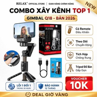 Gimbal Q18 tích hợp gậy chụp ảnh tripod selfie kéo dài, tay cầm chống rung điện thoại Q18 xoay 360