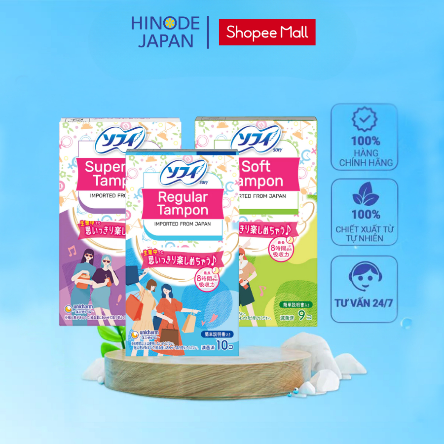 Băng vệ sinh siêu thấm Sofy Soft Tampon Super/ Regular Tampon/ Superplus Tampon White Conc (Hàng nhậ
