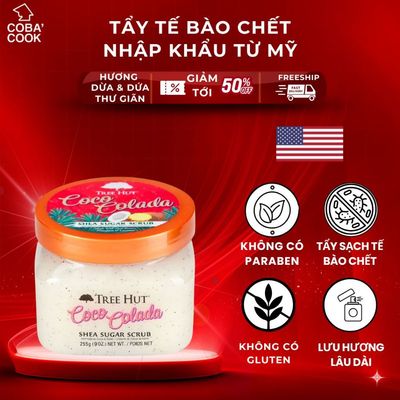 Tẩy Tế Bào Chết Cơ Thể Mềm Mịn Tree Hut Dừa Dứa 255g Nhập Khẩu Từ Mỹ Cung Cấp Vitamin C Trắng Da