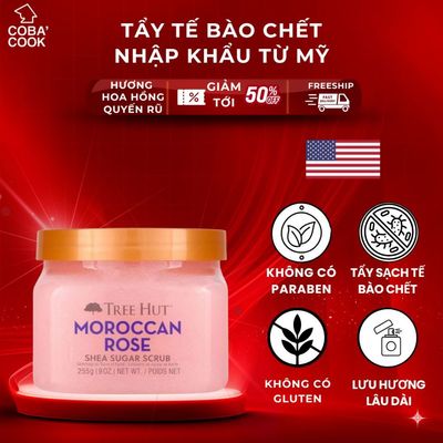 Tẩy Tế Bào Chết Toàn Thân Tree Hut Đường Mịn Hương Hoa Hồng Hàng Chính Hãng Mỹ 255g Dịu Nhẹ Sáng Da