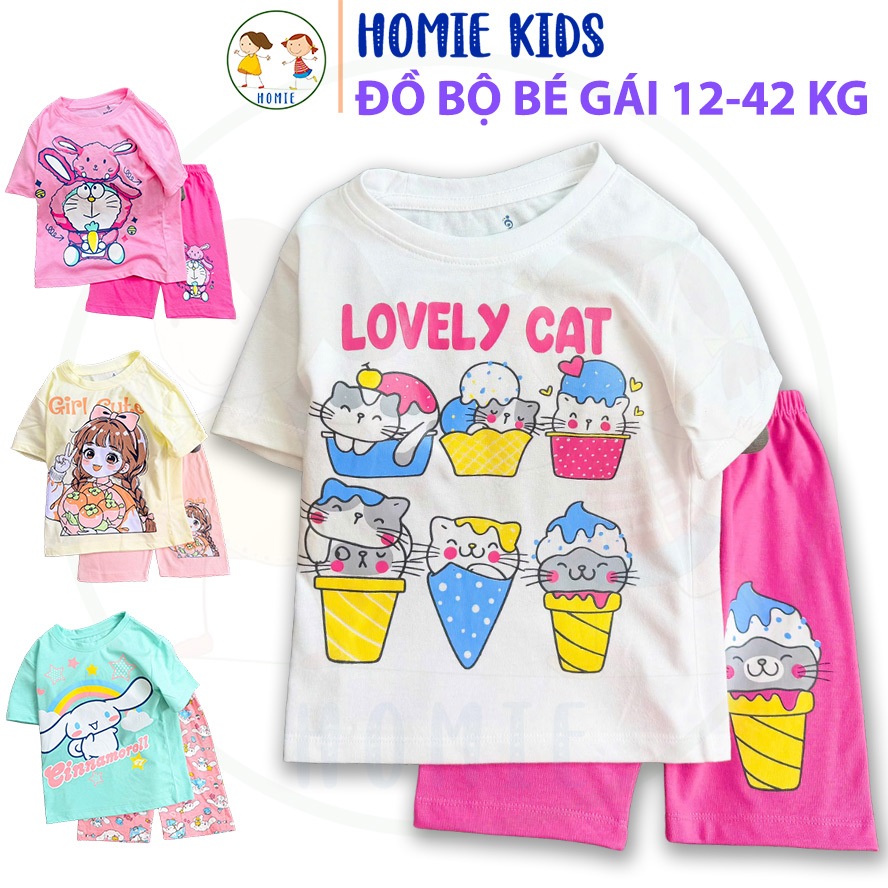 Bộ đồ mặc nhà cho bé gái 12-42 kg set quần áo trẻ em chất vải cotton in hình pony melody công chúa k