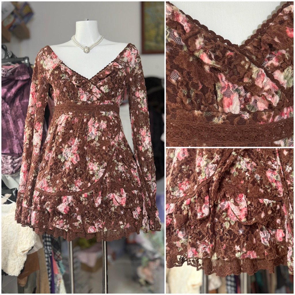 [2hand_thrift] Đầm ren hoa Liz Lisa M ngực 78-86 dài 70