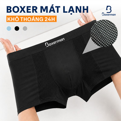 Quần sịp nam combo 6 boxer PROMESH co giãn thoải mái thoáng mát khử mùi kháng khuẩn cao cấp BOXERMAN