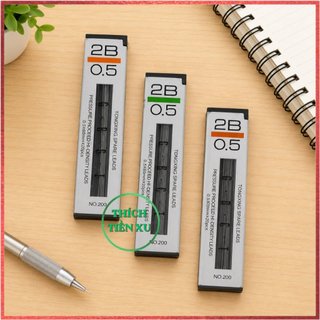 Conbo 5 tép nhỏ ruột chì kim 2B ngòi 0.5 mm dùng trong học tập thay thế ngòi bút.