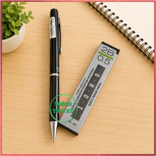 Conbo 5 tép nhỏ ruột chì kim 2B ngòi 0.5 mm dùng trong học tập thay thế ngòi bút.
