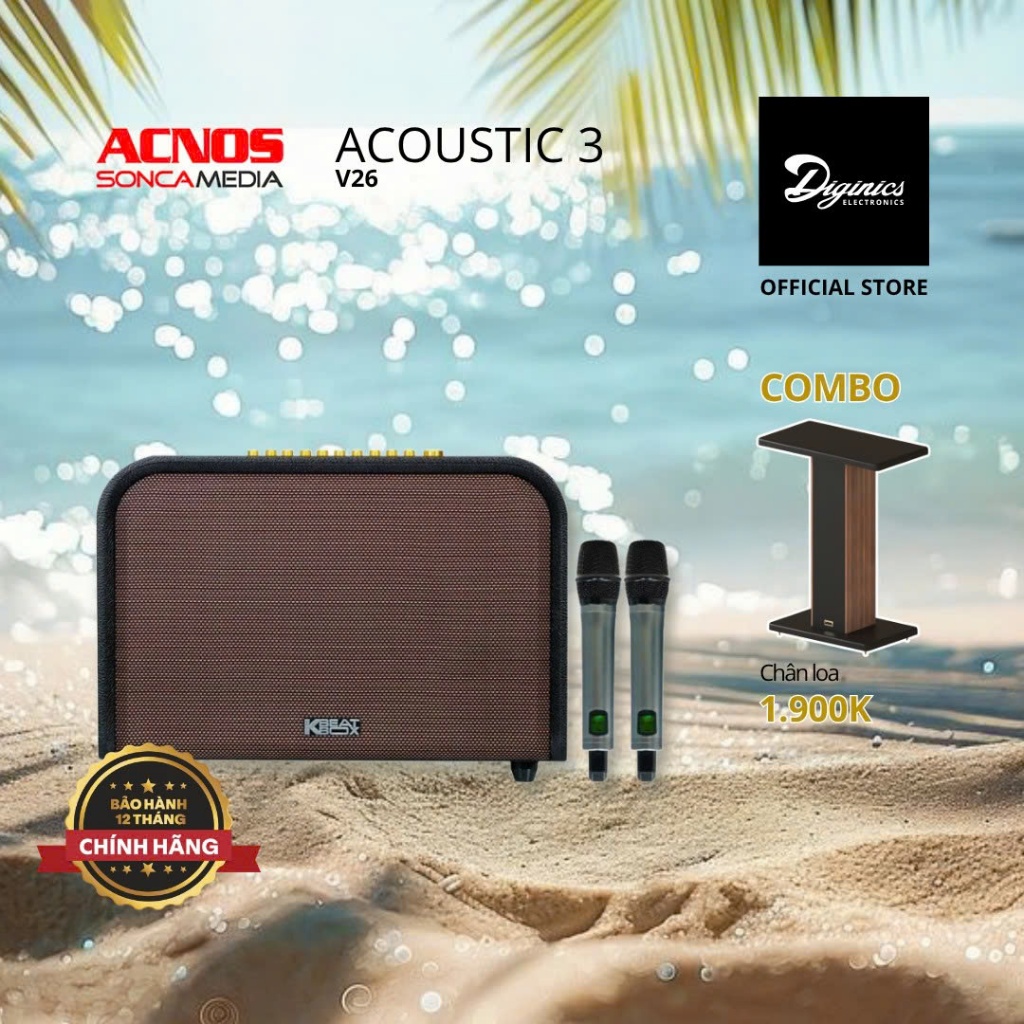 [Tặng Dây Optical Kết Nối TV] Loa Karaoke Acnos Acoustic 3 V26 - Chính Hãng, Bảo Hành 12 Tháng