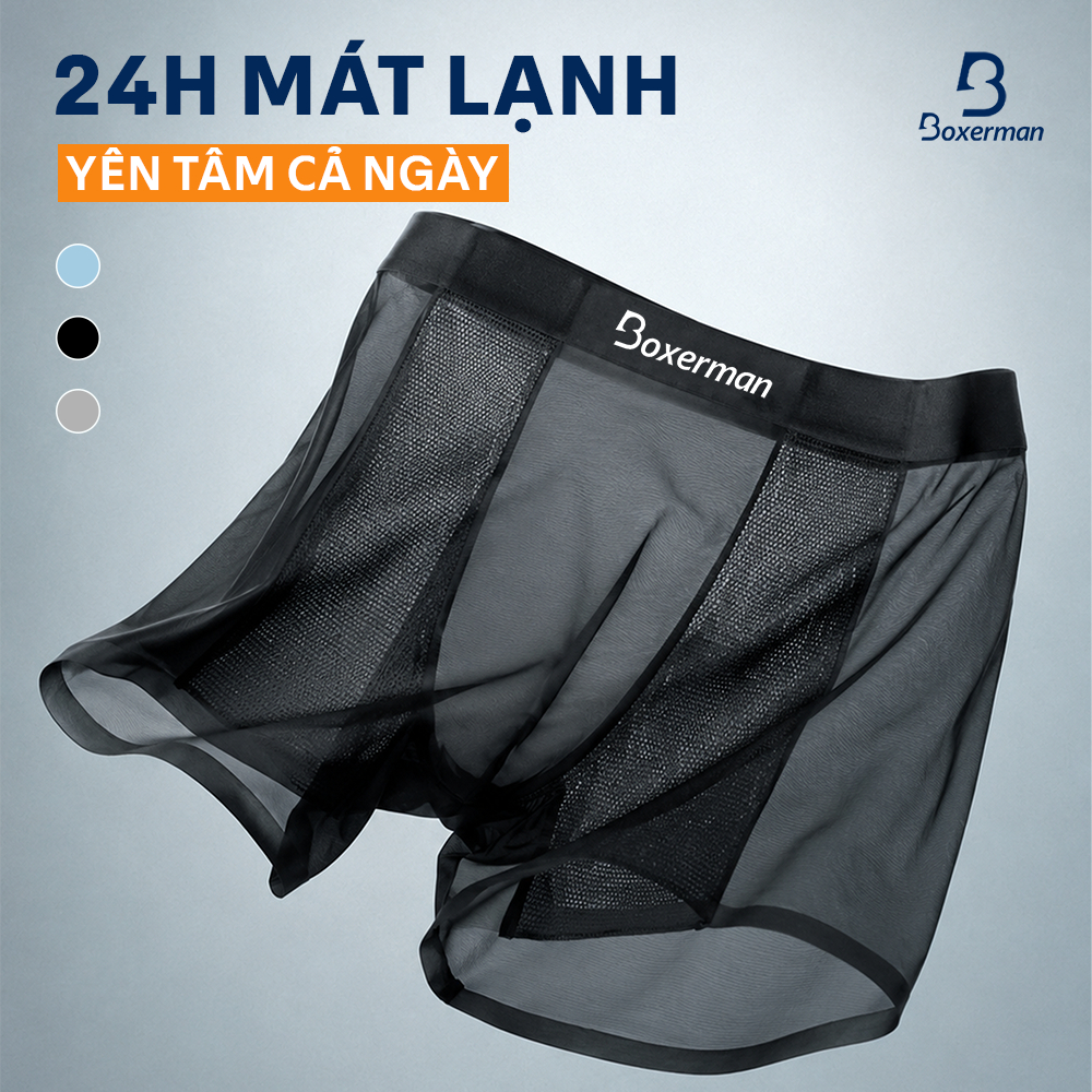 Quần boxer nam PROMESH/Black cao cấp BOXERMAN