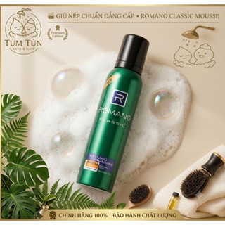 Mousse Tạo Kiểu Tóc Romano 175ml – Giữ Nếp Tự Nhiên, Tạo Độ Phồng, Không Bết Dính