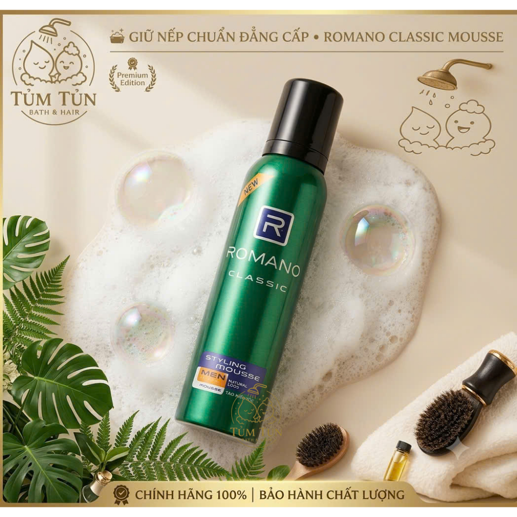 Mousse Tạo Kiểu Tóc Romano 175ml – Giữ Nếp Tự Nhiên, Tạo Độ Phồng, Không Bết Dính