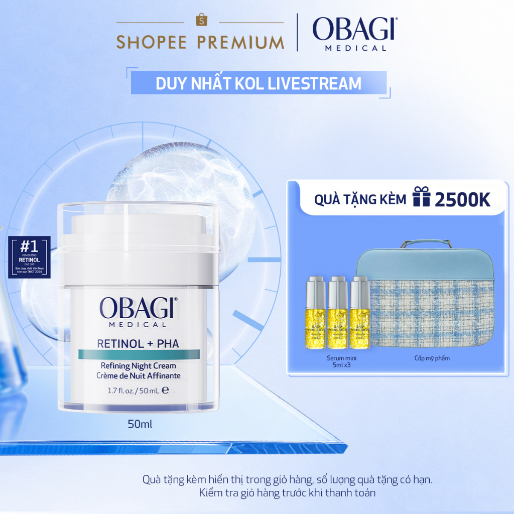 [Exclusive KOL] Kem Dưỡng Làm Mới Và Duy Trì Độ Tươi Trẻ Làn Da Ban Đêm Obagi Medical Retinol + PHA 