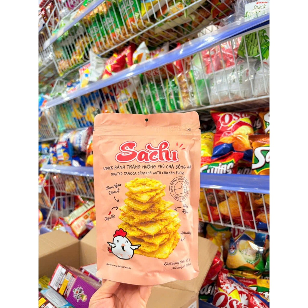 Combo 6 Snack Bánh Tráng Nướng Phủ Vị Sachi 45g - Snack Ăn Vặt Đặc Sản Xứ Nẫu, Phủ Vị Cân Bằng