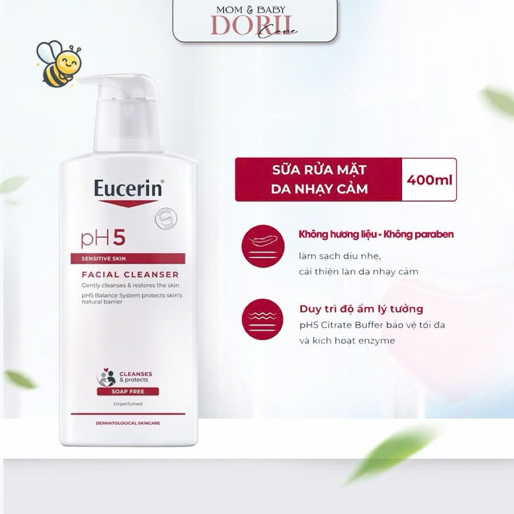 Sữa Rửa Mặt Eucerin PH5 Facial Cleanser Da Nhạy Cảm (400ml)