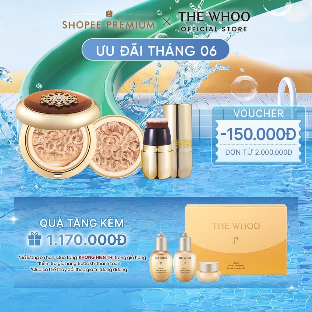 [THE WHOO OFFICIAL] [Tặng 1 lõi] Phấn nước trang điểm chống nắng, chống lão hóa Cheongidan Essence Cushion SPF50+/PA+++