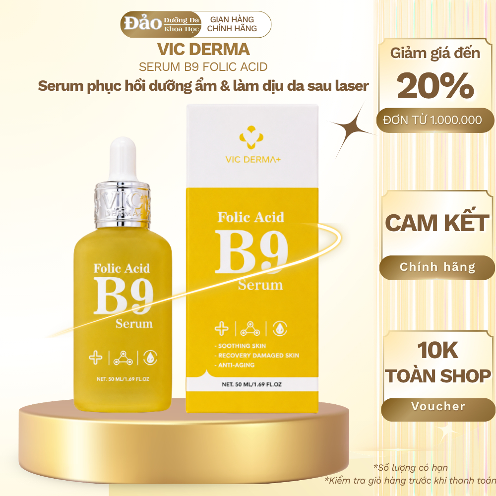 Serum B9 Vic Derma 50ml | Dưỡng Ẩm, Làm Dịu & Phục Hồi Da