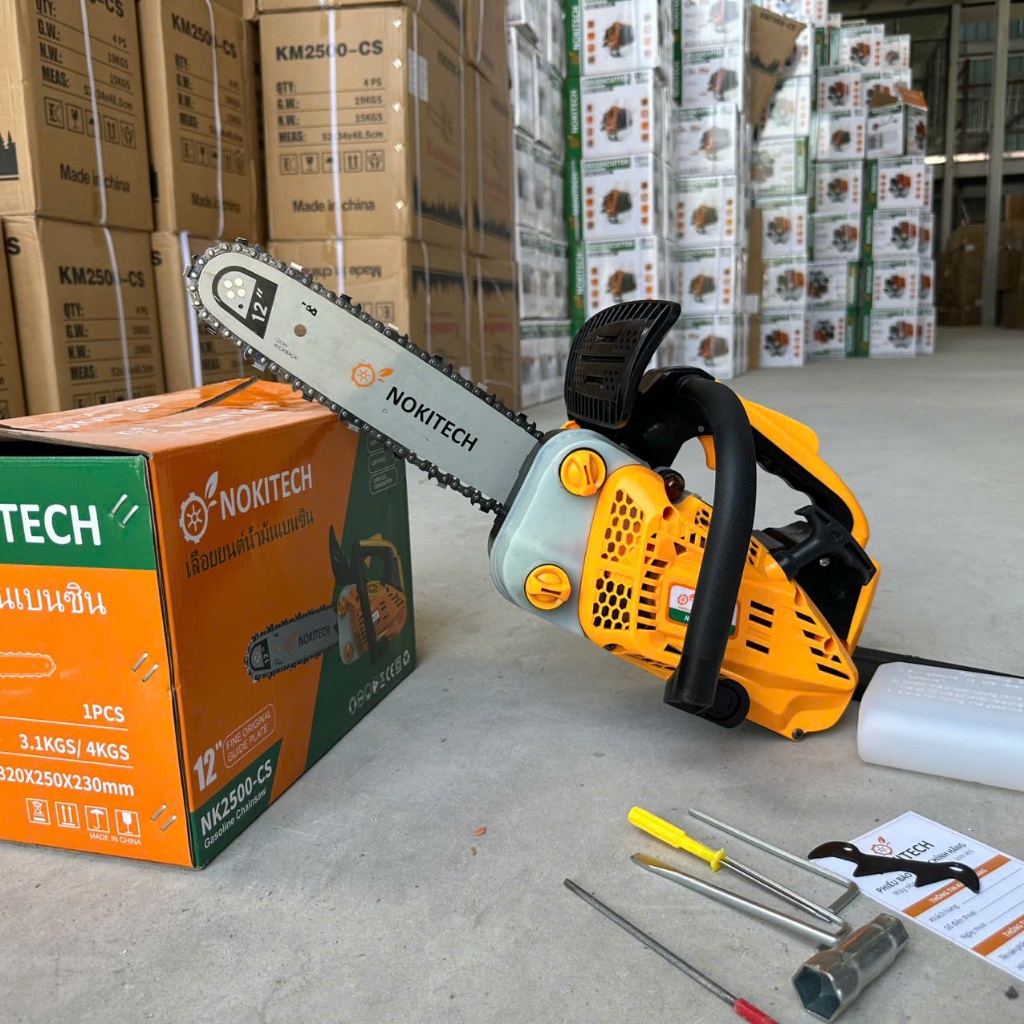 Máy cưa Xích Xăng Nokitech NK2500, Động Cơ 2 Thì, Lam Dài 12inch 30cm, dung Tích Xi Lanh 25cc, BH Ch