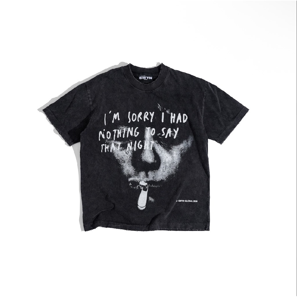 GWYN SILENT SCREAM T-SHIRT/ WASHED BLACK