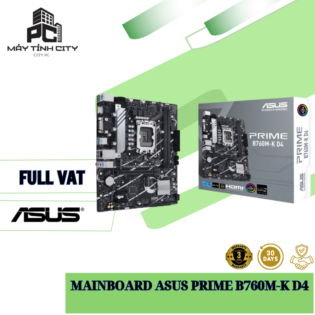 [FULL VAT] Mainboard ASUS PRIME B760M-K D4 - BẢO HÀNH CHÍNH HÃNG 36 THÁNG