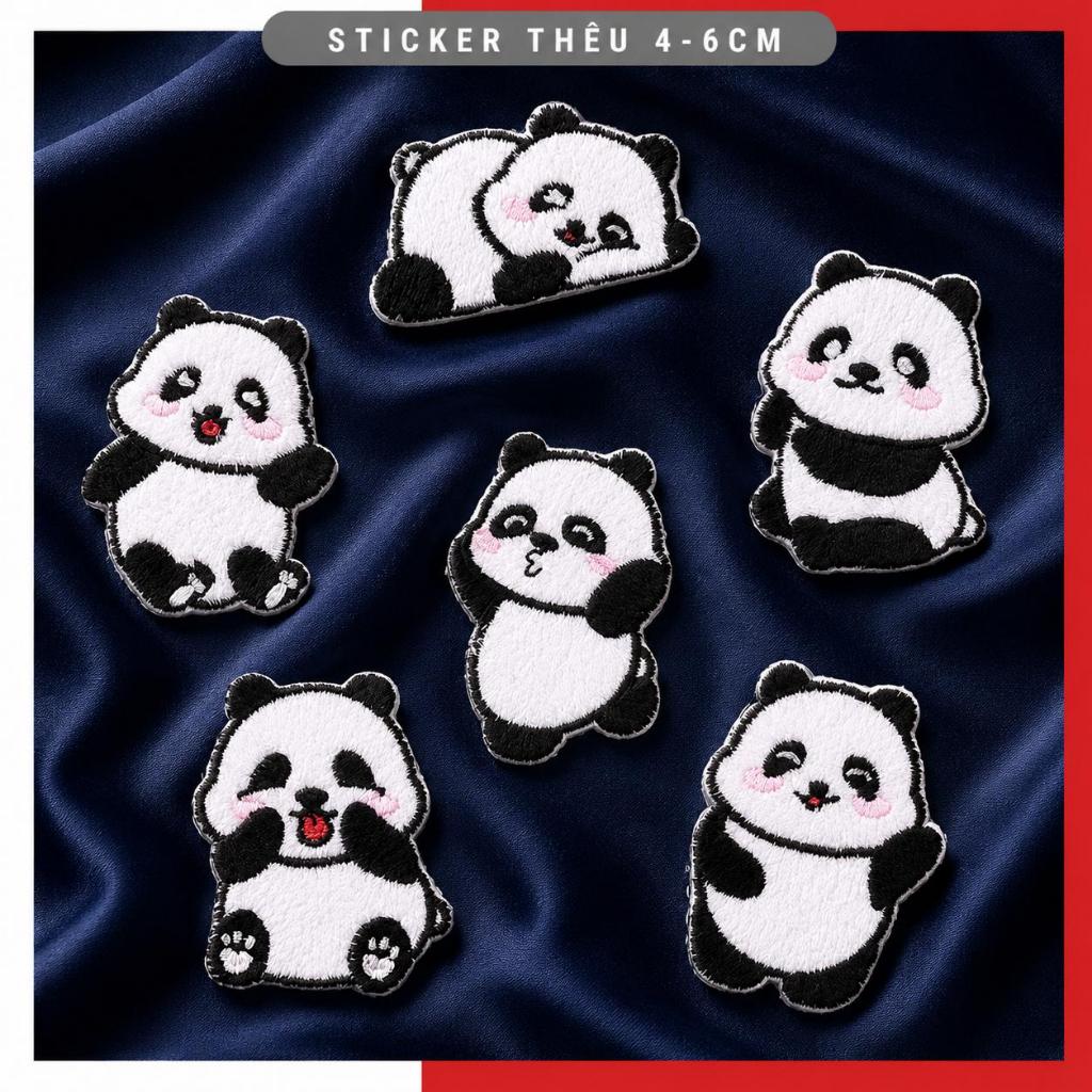 Miếng vá quần áo rách, hình thêu áo bị rách Hình Gấu Trúc Panda Fubao Panda Aibao Songbao Dễ Thương