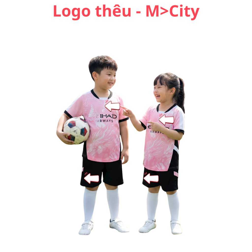 Quần Áo Bóng Đá M>City Mờ Xi Ti hồng 25/26 -trẻ em - Vải mè DK- In Tên Số Theo Yêu Cầu REINA SPORT