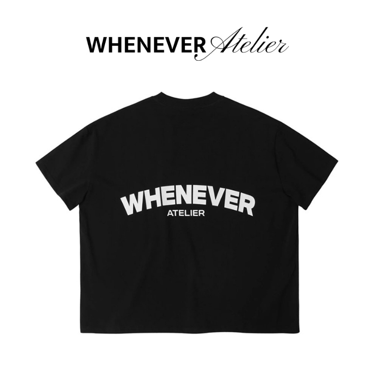 Whenever Atelier | Áo thun Whenever Atelier Logo Oversize Form Boxy Vải Cotton 100% Cao Cấp - Black