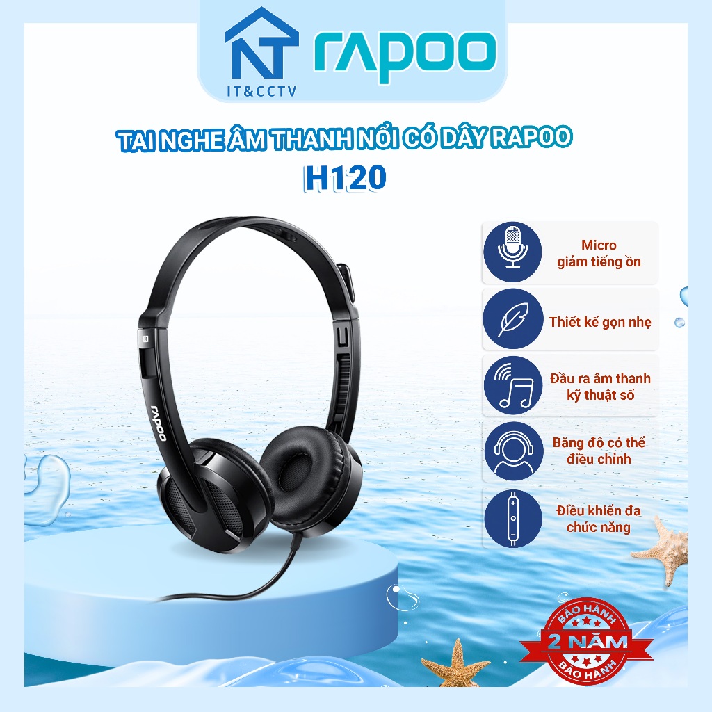 [Rapoo Chính Hãng] Tai Nghe USB Rapoo H120 – Mic Chống Ồn, Âm Thanh Rõ Ràng, Dành Cho Văn Phòng, Zoo