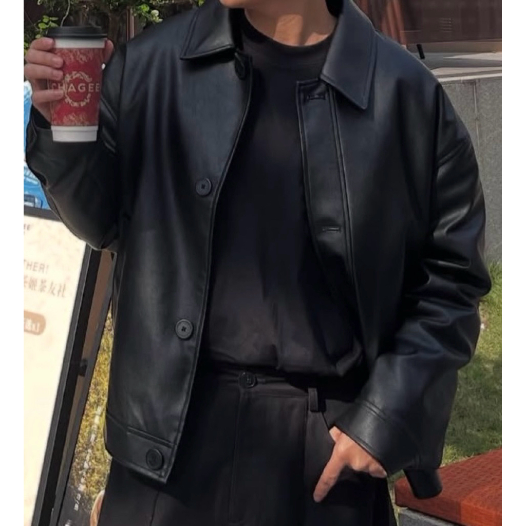Áo khoác da Zara form boxy 2hand