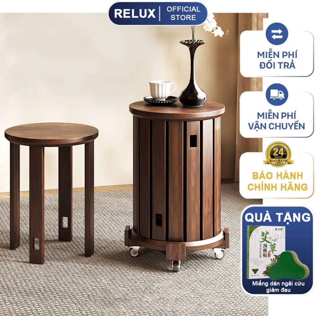Bộ Ghế Đôn Xếp Gọn Đa Năng Cao Cấp GOTEK G-01 Chất Liệu Gỗ Thông Tự Nhiên Thiết Kế Sang Trọng Kèm Bá