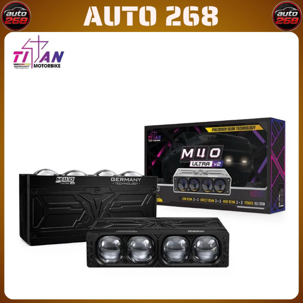Đèn trợ sáng TITAN M40 ULTRA V2 New 2026 - Công suất 80/110W(giá 1 cặp)