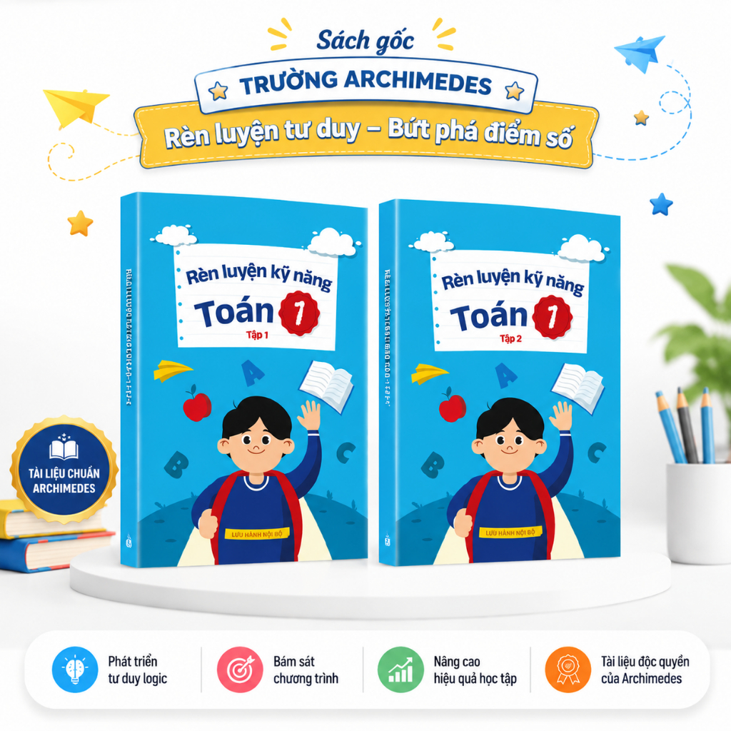 Sách- Lớp 1 Bộ Sách Rèn Luyện Kỹ Năng Toán Lớp 1 Trường Archimedes