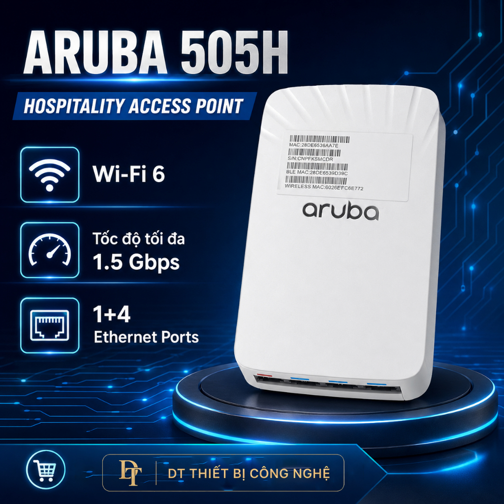 ✅ Aruba 505H  Ốp Tường  - Bộ Phát WIFI Chuyên Dụng - Roaming - Mesh , Wifi Aruba chuẩn AX