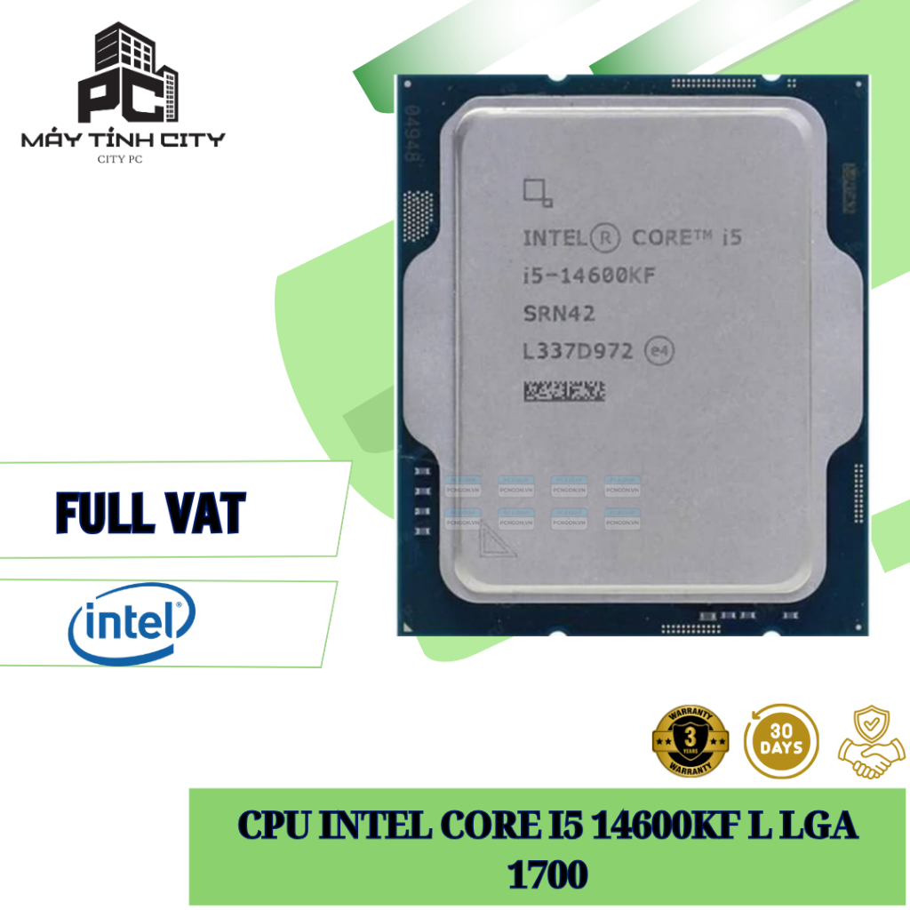 CPU Intel Core I5 14600KF l LGA 1700 - New Tray (Chưa Gồm Fan) BẢO HÀNH CHÍNH HÃNG 36 THÁNG