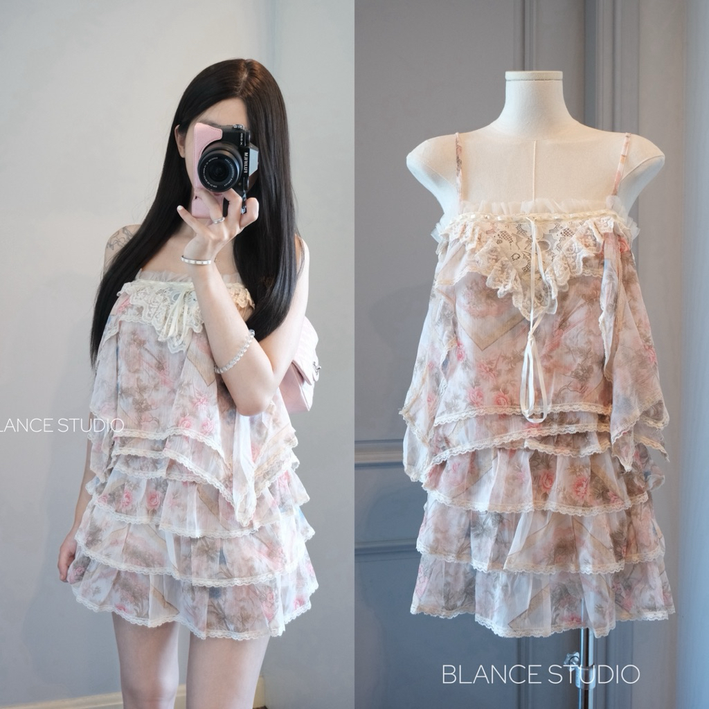 𝐁𝐋𝐀𝐍𝐂𝐄 𝐒𝐓𝐔𝐃𝐈𝐎 ♡ Set hai dây và chân váy hoa qccc