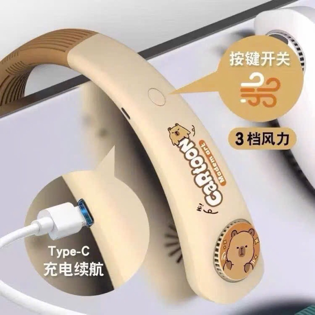 🪭Quạt đeo cổ hoạ tiết hoạt hình mode P41