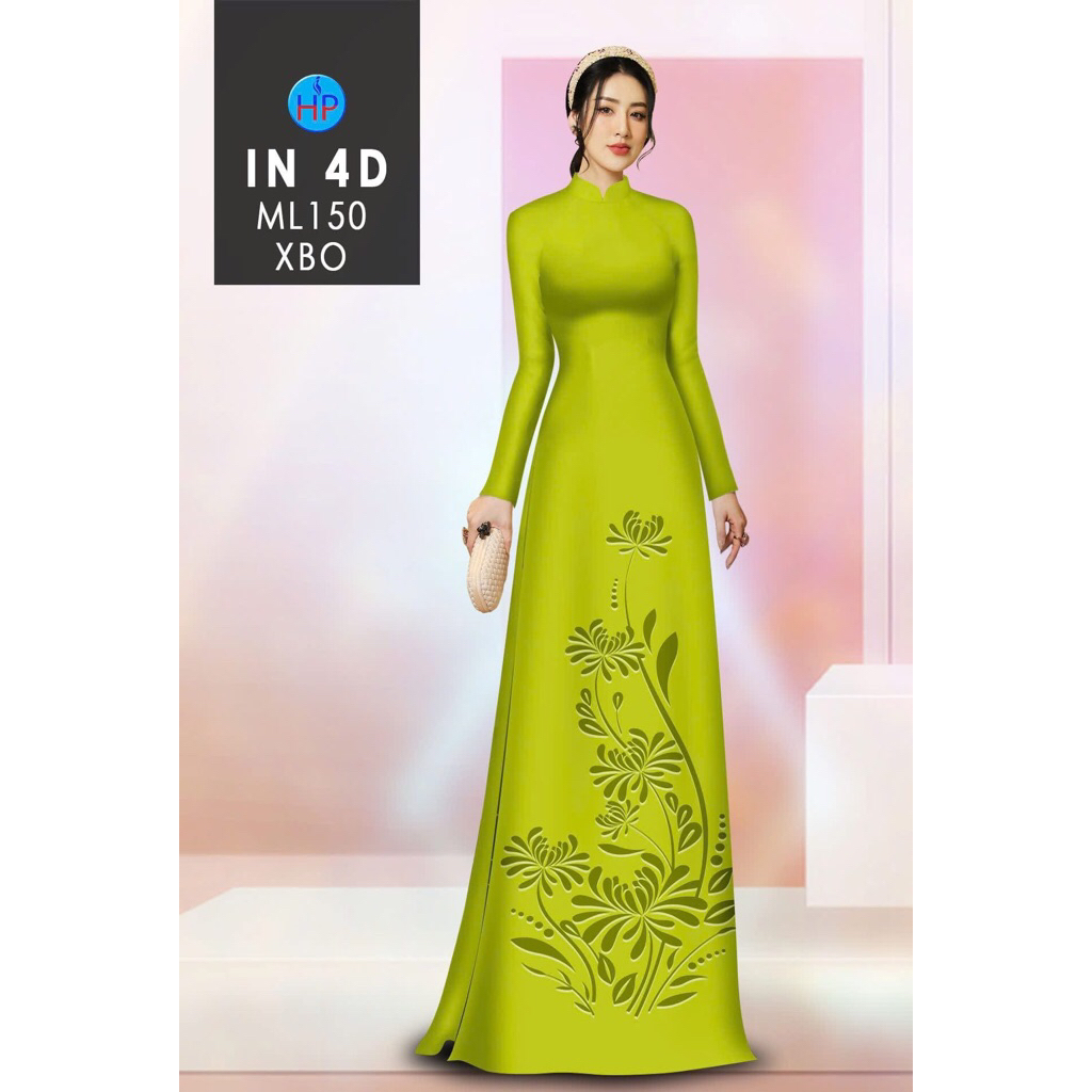 ML150-VẢI ÁO DÀI 4D LỤA MÃ NÃO MẪU HOA IN TÀ ÁO