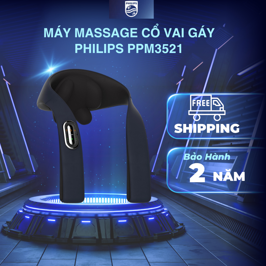 Máy Massage Cổ Vai Gáy PHILIPS 3521-sạc không dây tiện dụng, massage nhiều vị trí_BẢO HÀNH 24 THÁNG