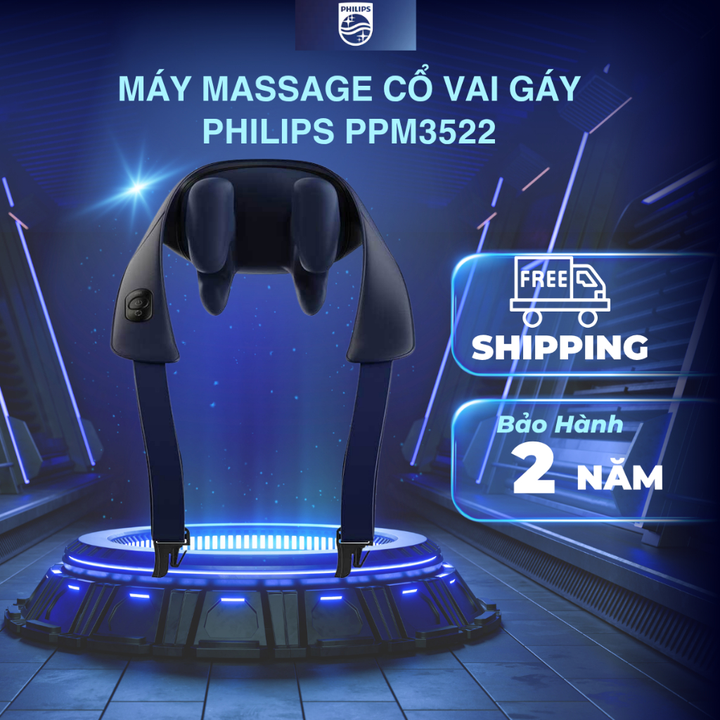 Máy Massage Cổ Vai Gáy PHILIPS 3522-mô phỏng massage như các đầu ngón tay,6 điểm tiếp xúc ôm sát vùn