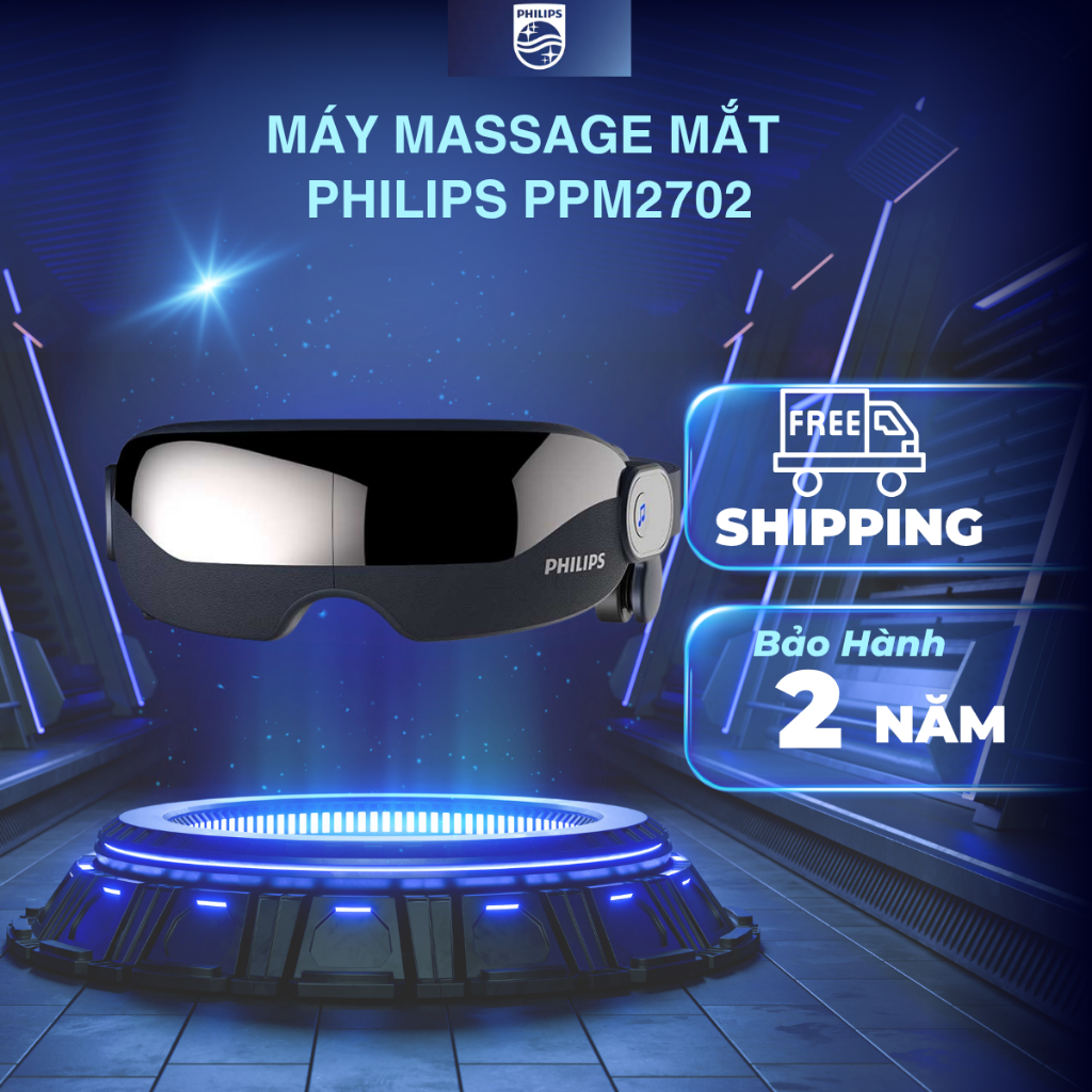 Máy Massage Mắt PHILIPS 2702 - kết nối thông minh bluetooth phát âm nhạc_BẢO HÀNH 24 THÁNG